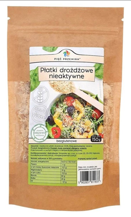 PŁATKI DROŻDŻOWE NIEAKTYWNE BEZGLUTENOWE 150 g - PIĘĆ PRZEMIAN #1