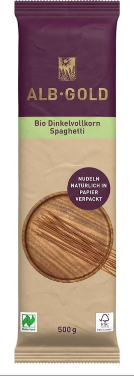 MAKARON (ORKISZOWY RAZOWY) SPAGHETTI BIO 500 g - ALB-GOLD #1
