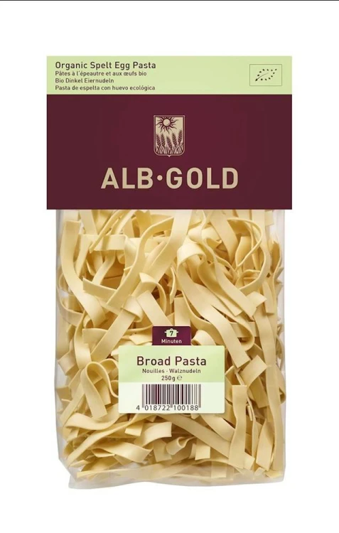 MAKARON (ORKISZOWY JAJECZNY) WSTĄŻKA BIO 250 g - ALB-GOLD #1