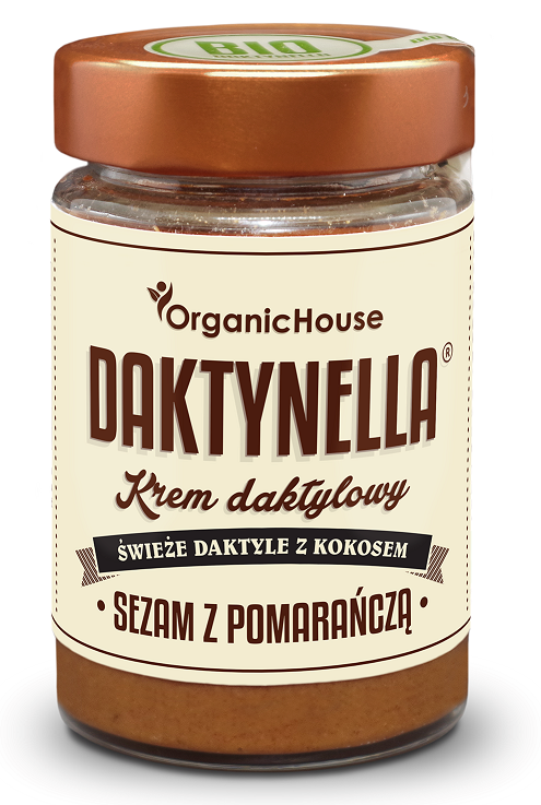 KREM KOKOSOWO - DAKTYLOWY Z SEZAMEM I POMARAŃCZĄ BEZGLUTENOWY BIO 190 g - ORGANIC HOUSE (DAKTYNELLA) #1