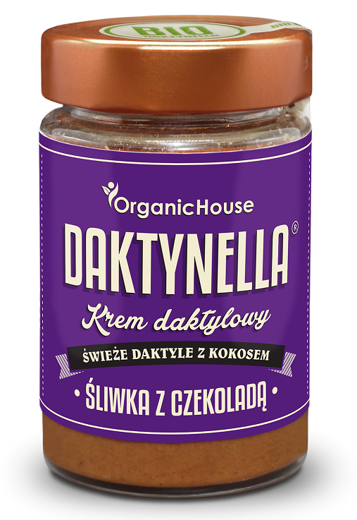 KREM KOKOSOWO - DAKTYLOWY ŚLIWKA Z CZEKOLADĄ BEZGLUTENOWY BIO 190 g - ORGANIC HOUSE (DAKTYNELLA) #1