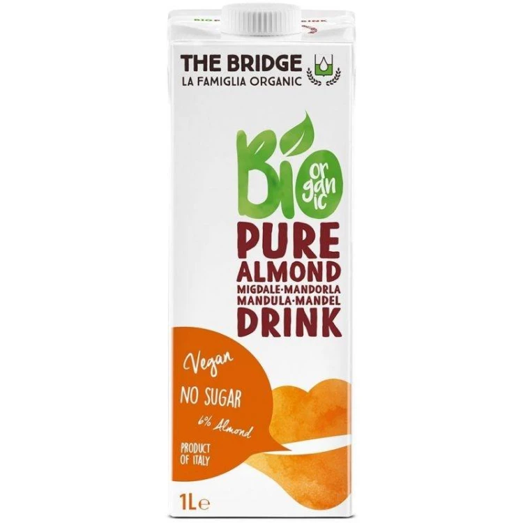 NAPÓJ MIGDAŁOWY 6 % BEZ DODATKU CUKRÓW BEZGLUTENOWY BIO 1 L - THE BRIDGE #1