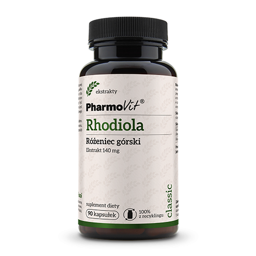 RHODIOLA (RÓŻENIEC GÓRSKI EKSTRAKT 140 mg) 90 KAPSUŁEK BEZGLUTENOWE 40,5 g - PHARMOVIT (CLASSIC) #1