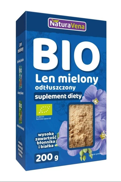 LEN MIELONY ODTŁUSZCZONY BIO 200 g - NATURAVENA #1