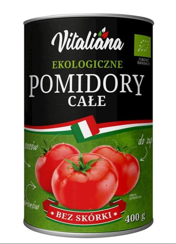 POMIDORY CAŁE BEZ SKÓRKI BIO 400 g - VITALIANA #1