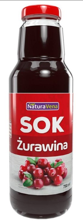 SOK Z ŻURAWINY 100 % 750 ml - NATURAVENA #1