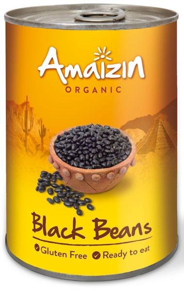 Fasola czarna w zalewie (puszka) bezglutenowa Bio 400g (240g) - Amaizin #1