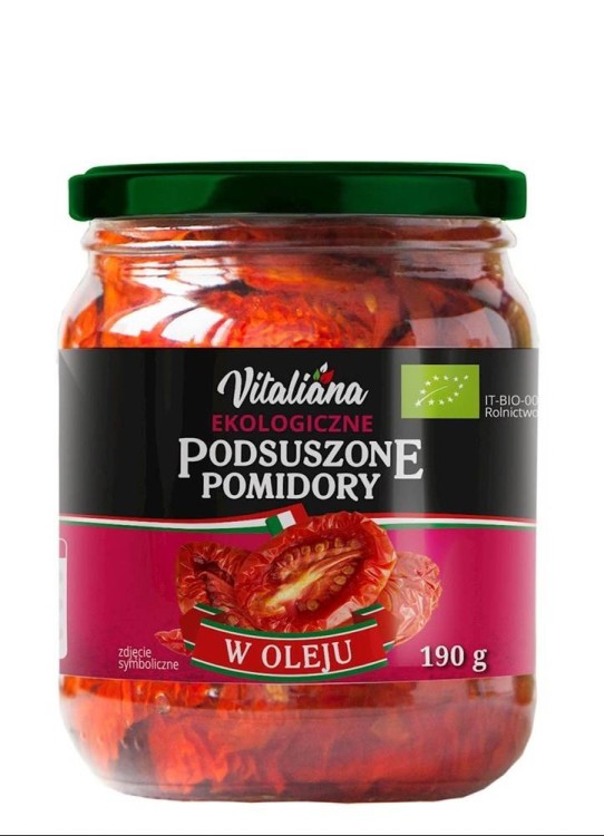 POMIDORY PODSUSZONE W OLEJU BIO 190 g - VITALIANA #1