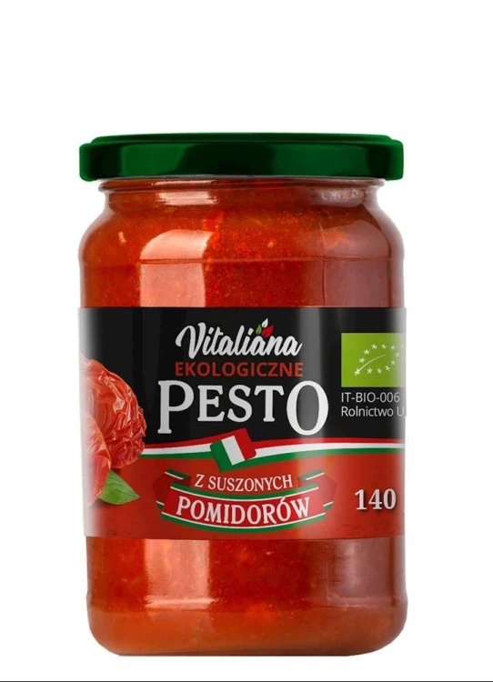 PESTO Z SUSZONYCH POMIDORÓW BIO 140 g - VITALIANA #1