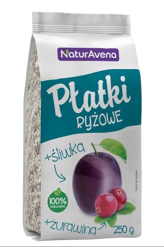 PŁATKI RYŻOWE Z ŻURAWINĄ I ŚLIWKĄ 250 g - NATURAVENA #1