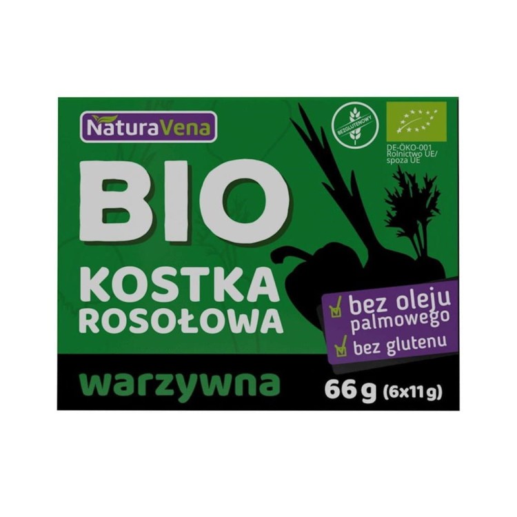 BULION - KOSTKI WARZYWNE BEZGLUTENOWE BIO (6 x 11 g) 66 g - NATURAVENA #1