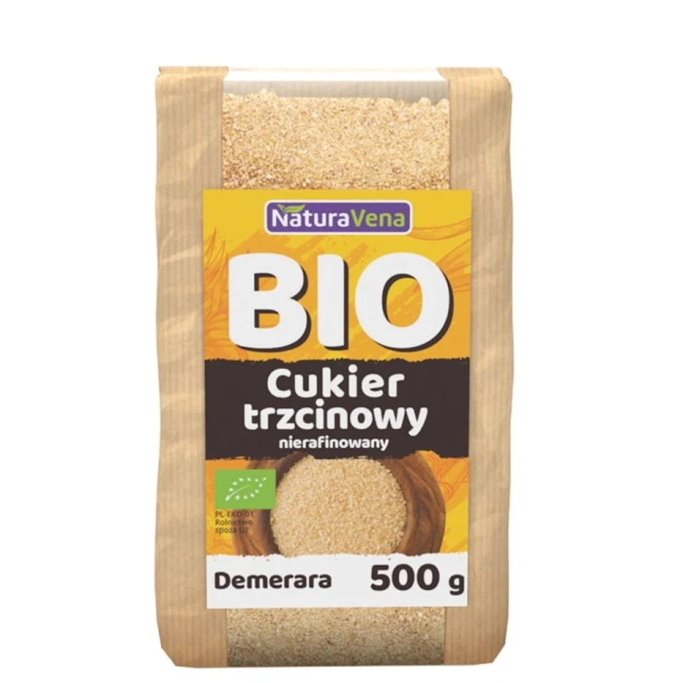 CUKIER TRZCINOWY BRĄZOWY DEMERARA BIO 500 g - NATURAVENA #1