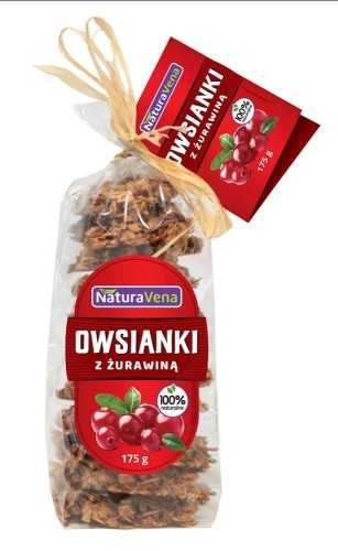 CIASTKA OWSIANKI Z ŻURAWINĄ 175 g - NATURAVENA #1
