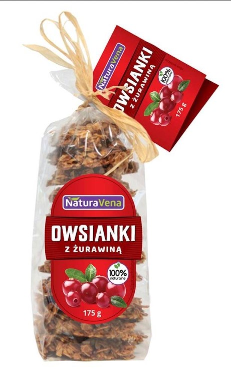 CIASTKA OWSIANKI Z ŻURAWINĄ 175 g - NATURAVENA #1
