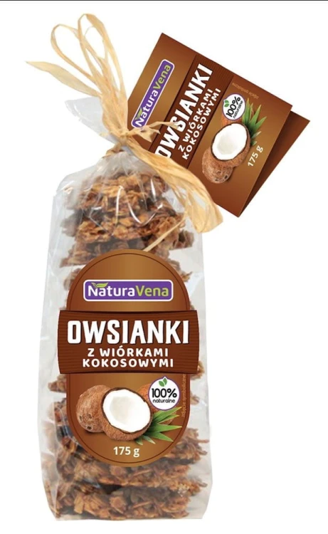 CIASTKA OWSIANKI Z WIÓRKAMI KOKOSOWYMI 175 g - NATURAVENA #1