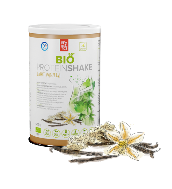 BIAŁKO WEGAŃSKIE W PROSZKU O SMAKU WANILIOWYM BEZGLUTENOWE BIO 400 g - VITAFAN #1