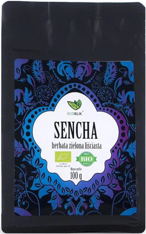 HERBATA ZIELONA LIŚCIASTA SENCHA BIO 100 g – ECOBLIK #1