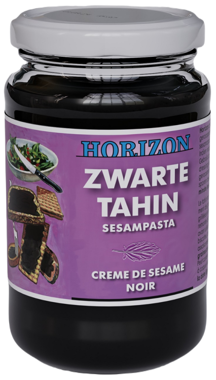 TAHINI CZARNE (PASTA SEZAMOWA Z CZARNEGO SEZAMU) BEZGLUTENOWE BIO 350 g - HORIZON #1