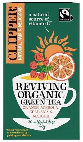 HERBATA ZIELONA Z ACEROLĄ, GUARANĄ I MATCHĄ "OŻYWIENIE" FAIR TRADE BIO (20 x 2 g) 40 g - CLIPPER #1