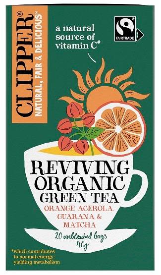 HERBATA ZIELONA Z ACEROLĄ, GUARANĄ I MATCHĄ "OŻYWIENIE" FAIR TRADE BIO (20 x 2 g) 40 g - CLIPPER #1