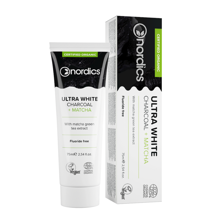 PASTA DO ZĘBÓW ULTRA WHITE BEZ FLUORU ECO 75 ml - NORDICS #1