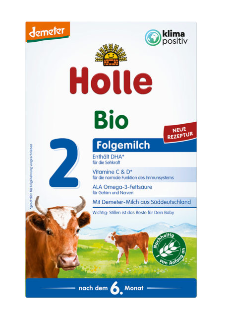 MLEKO KROWIE NASTĘPNE 2 DLA NIEMOWLĄT PO 6 MIESIĄCU DEMETER BIO 600 g - HOLLE #1