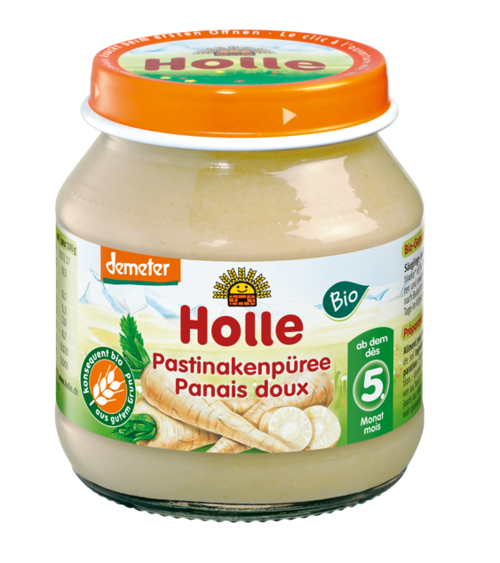 PUREE Z PASTERNAKA BEZ DODATKU CUKRÓW BEZGLUTENOWE OD 5 MIESIĄCA DEMETER BIO 125 g (SŁOIK) - HOLLE #1