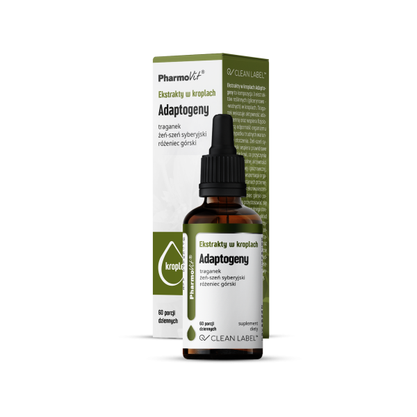 EKSTRAKTY W KROPLACH ADAPTOGENY BEZGLUTENOWE 30 ml - PHARMOVIT (CLEAN LABEL) #1