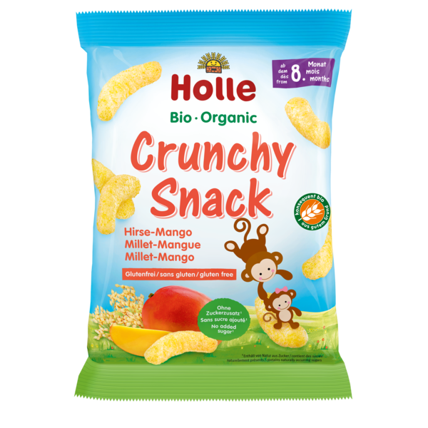 CHRUPKI JAGLANE O SMAKU MANGO BEZ DODATKU CUKRÓW BEZGLUTENOWE OD 8 MIESIĄCA BIO 25 g - HOLLE #1