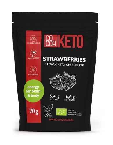 TRUSKAWKI LIOFILIZOWANE W CZEKOLADZIE KETO BEZ DODATKU CUKRU BEZGLUTENOWE BIO 70 g - COCOA #1