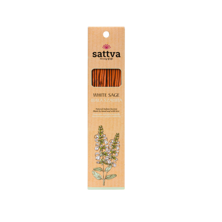KADZIDŁO INDYJSKIE BIAŁA SZAŁWIA (15 szt.) 30 g - SATTVA #1