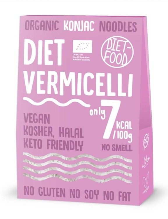 MAKARON (KONJAC TYPU VERMICELLIl) BEZGLUTENOWY BIO 385 g (300 g) - DIET-FOOD #1