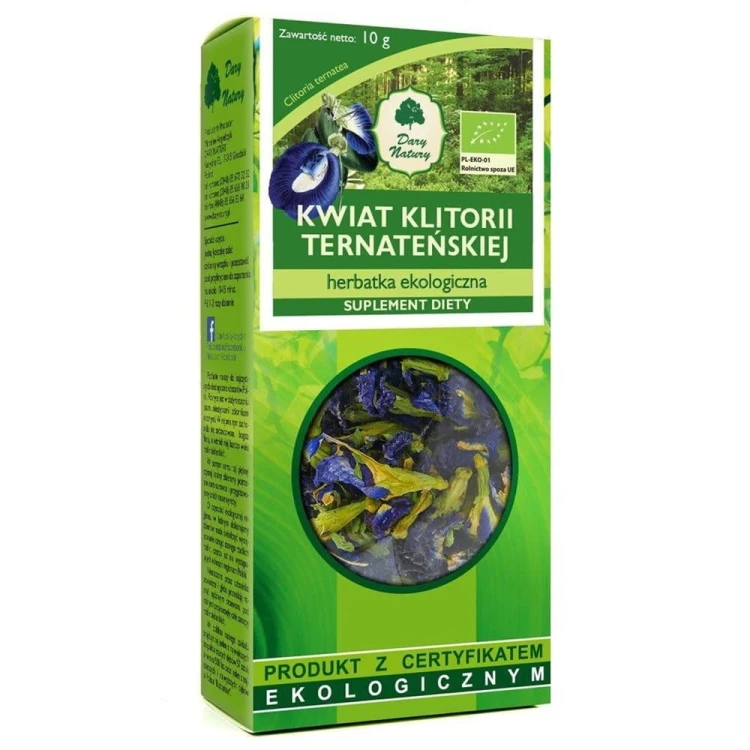 HERBATKA KWIAT KLITORII TERNATEŃSKIEJ BIO 10 g - DARY NATURY #1