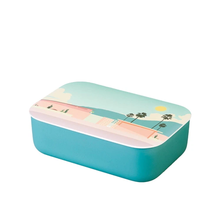 LUNCHBOX Z TWORZYWA PLA Z PRZEGRÓDKĄ PALM SPRINGS 800 ml - CHIC MIC #1