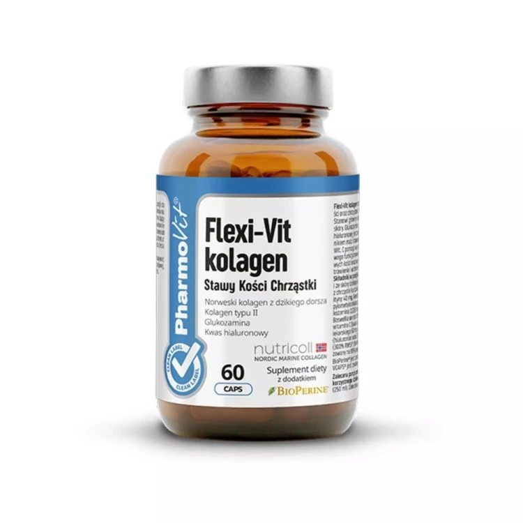 KAPSUŁKI NA WSPARCIE STAWÓW, KOŚCI I CHRZĄSTEK FLEXI-VIT KOLAGEN 60 KAPSUŁEK 50,7 g - PHARMOVIT (CLEAN LABEL) #1
