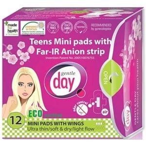 Podpaski Mini na dzień dla nastolatek z paskiem anionowym 12szt. - Gentle Day #1