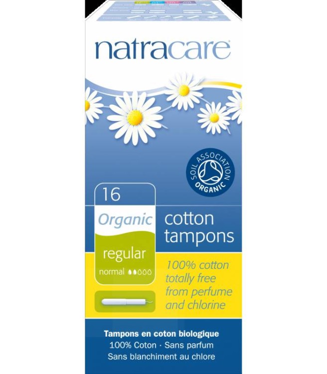Tampony higieniczne niebielone chlorem, regular, z aplikatorem, 16szt. - Natracare #1