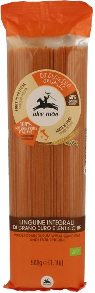 Makaron (semolinowy z czerwoną soczewicą ) Spaghetti 500g BIO - Alce Nero #1