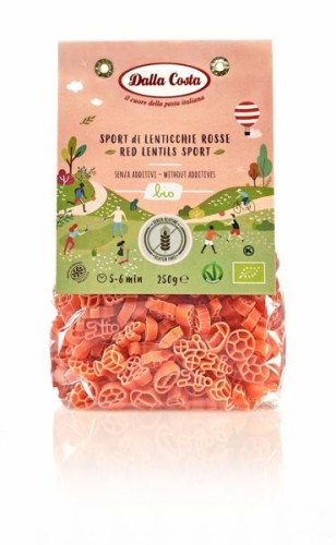 Makaron z czerwonej soczewicy bezglutenowy, sport Bio 250g - Dalla Costa #1