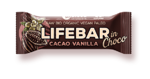 Baton/Lifebar daktylowo - orzechowy z ziarnem kakaowca i wanilią w polewie czekoladowej BIO 40g - LIFEFOOD