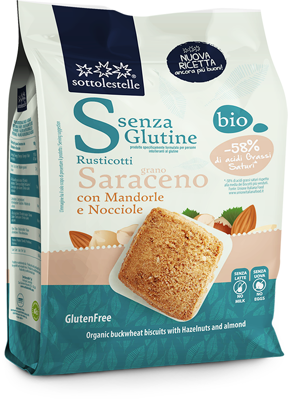 CIASTKA GRYCZANE Z ORZECHAMI LASKOWYMI I MIGDAŁAMI BEZGLUTENOWE BIO 250 g - SOTTOLESTELLE