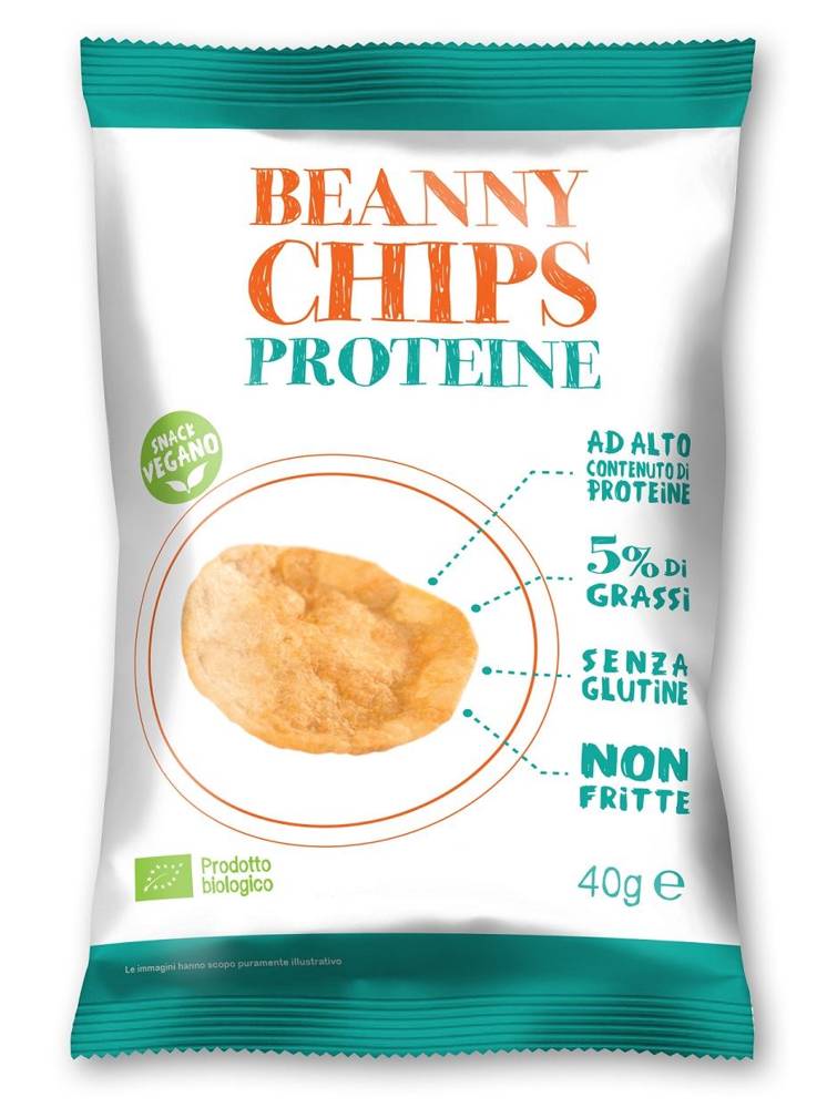 Chipsy (chrupki) z soczewicy proteinowe bezglutenowe Bio 40 g – Beanny chips