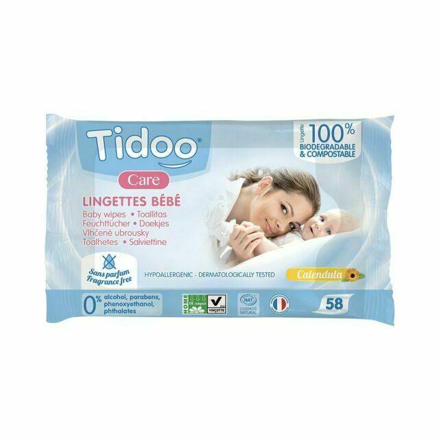 Chusteczki nawilżane dla niemowląt dzieci BIO 58szt - Tiddo