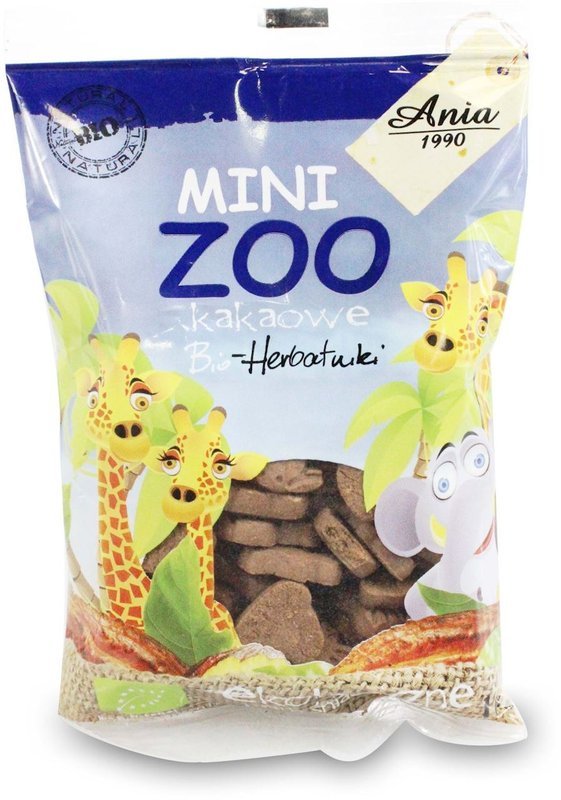 Ciasteczka kakaowe mini zoo  BIO 100 g - BIO ANIA