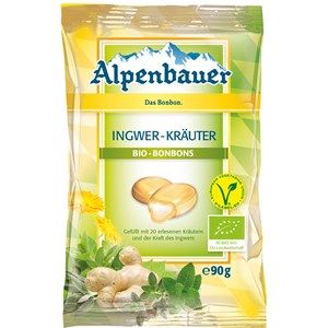Cukierki z nadzieniem o smaku imbirowo-ziołowym vegan BIO 90 g-  Alpenbauer