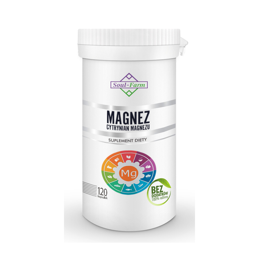 Cytrynian magnezu 120 kapsułek (650 mg) - Soul Farm