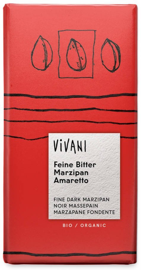 Czekolada gorzka z marcepanem amaretto BIO 100g - Vivani