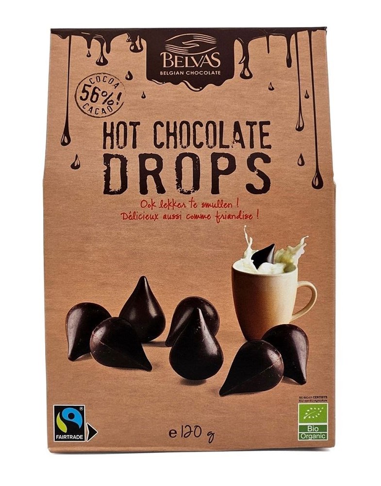 DROPSY CZEKOLADKI GORZKIE DO MLEKA FAIR TRADE BEZGLUTENOWE BIO 120 g - BELVAS