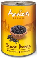 Fasola czarna w zalewie (puszka) bezglutenowa Bio 400g (240g) - Amaizin