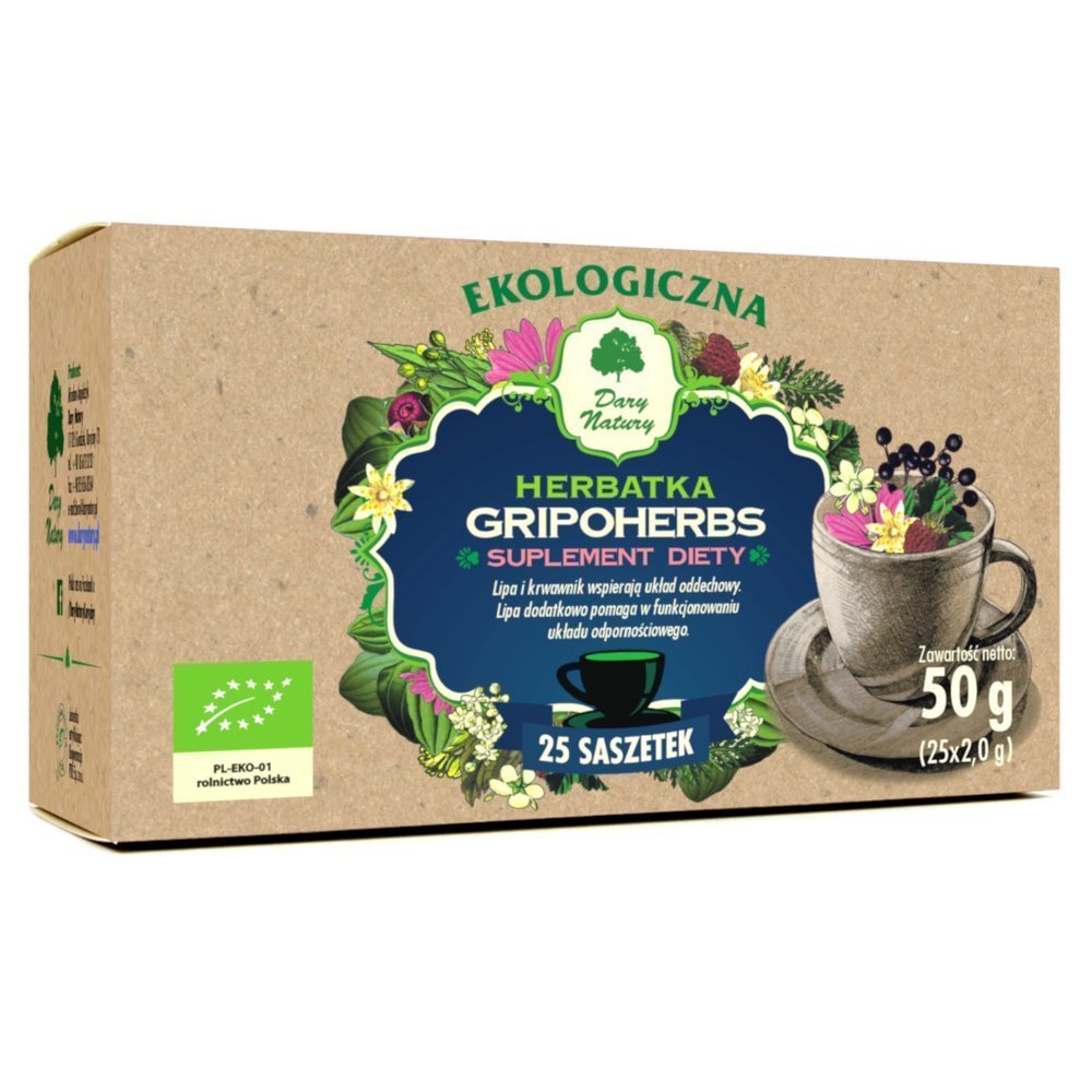 Herbata Gripoherbs Bio (25x2g) 50g - Dary Natury
